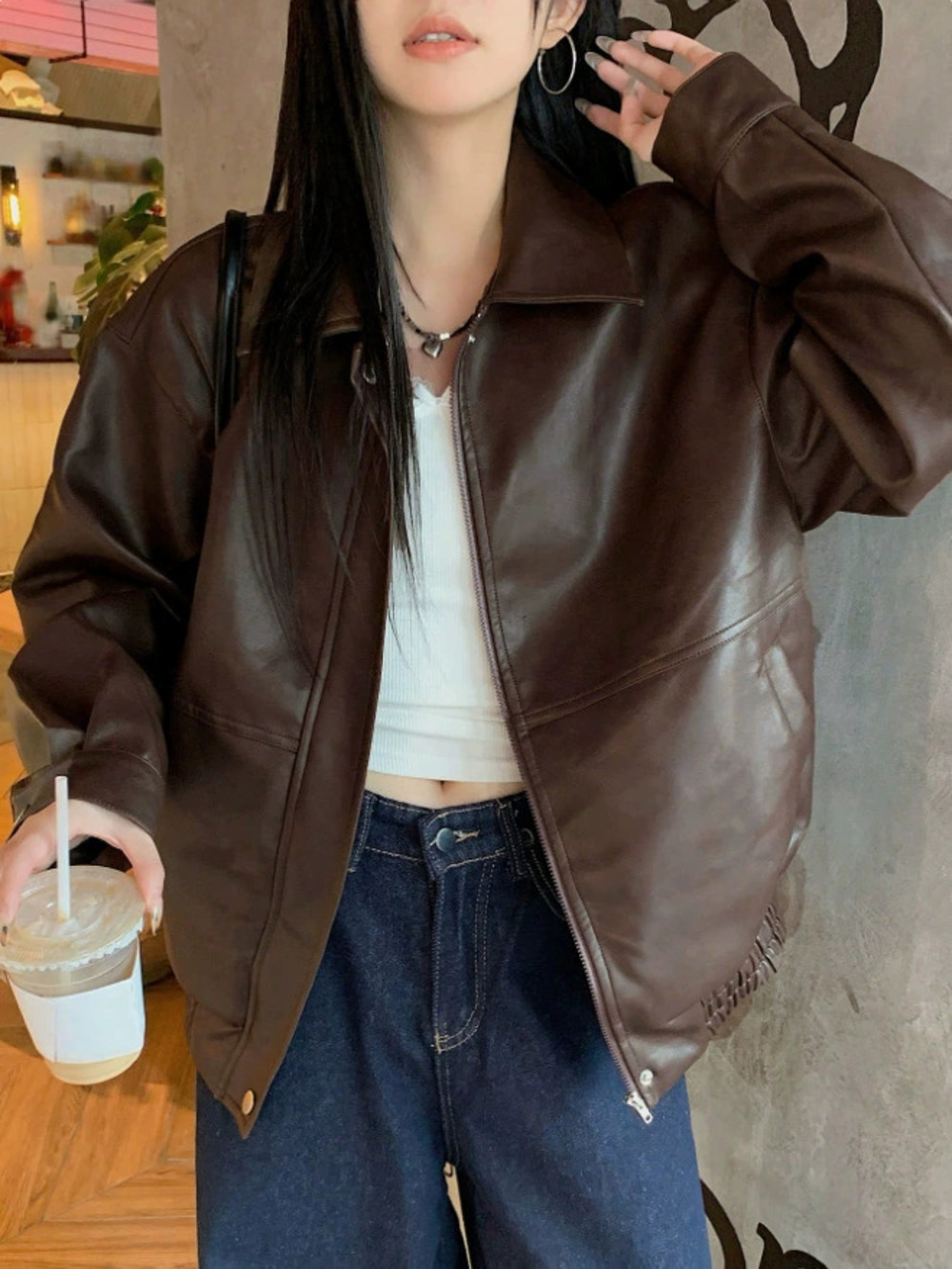 Zara Biker Leather Jacket Spring Autumn WOW